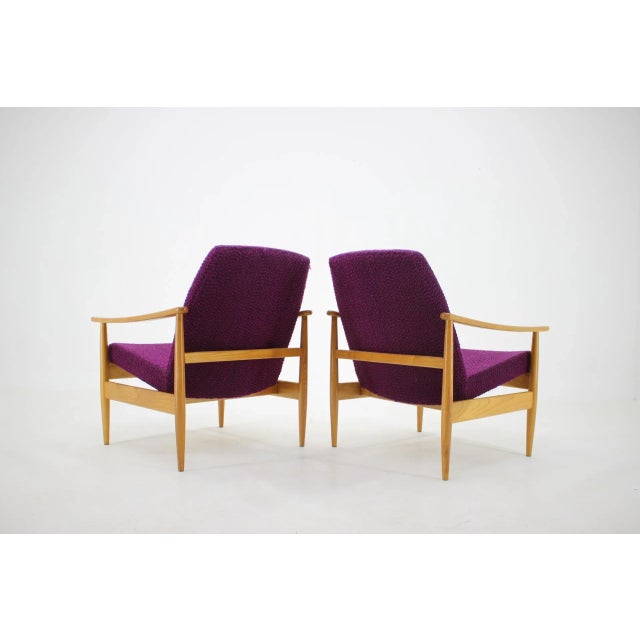 Purple Armchairs, Czechoslovakia, 1960s, Set of 2 For Sale - Image 8 of 13