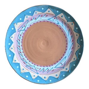 Vintage Original Studio Pottery Postmodern Southwestern Decorative Plate Signed