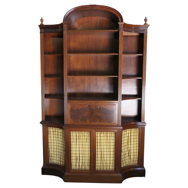 Large French Break Front Bookcase, 1950 For Sale - Image 10 of 10