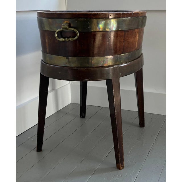 Antique 18th Century George III Brass Bound Mahogany Open Wine Cellarette on Stand For Sale - Image 4 of 13