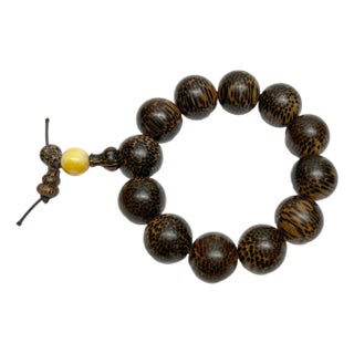 Natural Scale Dots Pattern Wood Beads Hand Rosary Praying Bracelet For Sale