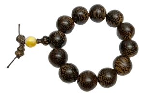 Natural Scale Dots Pattern Wood Beads Hand Rosary Praying Bracelet