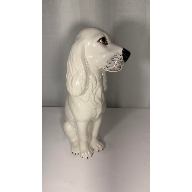 Ceramic Vintage Italian Mid-Century Modern Glazed Ceramic Cocker Spaniel Dog Figurine For Sale - Image 7 of 12