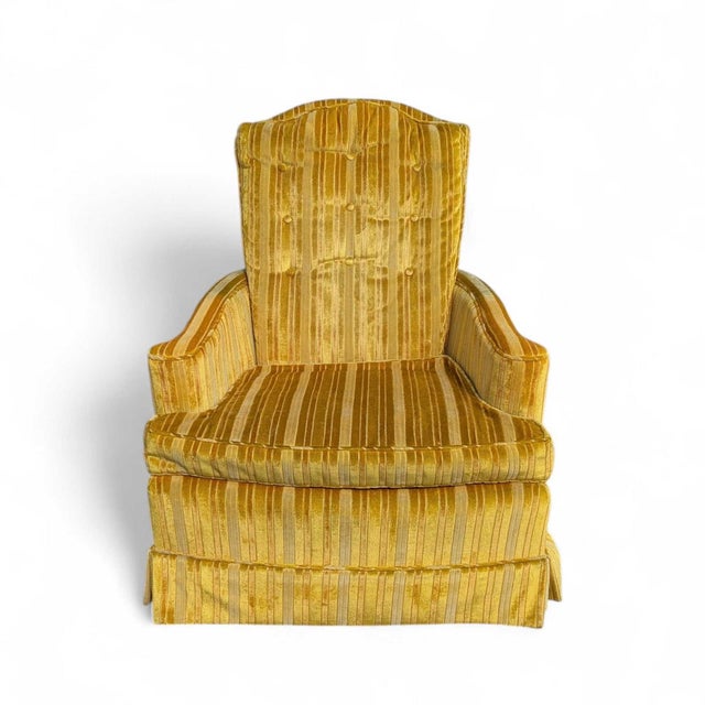 Vintage Striped Yellow Lounge Chair, Key City, Mid-Century Modern For Sale - Image 13 of 18