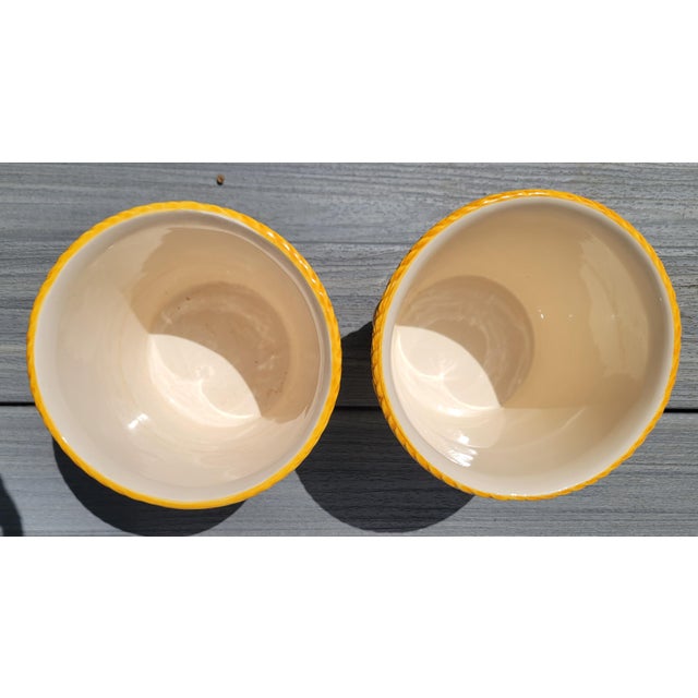 1980s Jay Willfred Hand Painted Ceramic Planters, 2 Pieces For Sale - Image 4 of 6