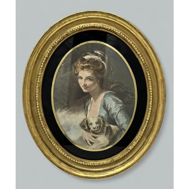 Antique Regency Francesco Bartolozzi Hand Colored Stipple Engraving Lady Pair For Sale - Image 6 of 7