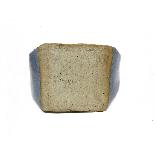 1970s Hand-Crafted Stoneware Pitcher With Carved Leaves - Signed by Artist For Sale - Image 11 of 11