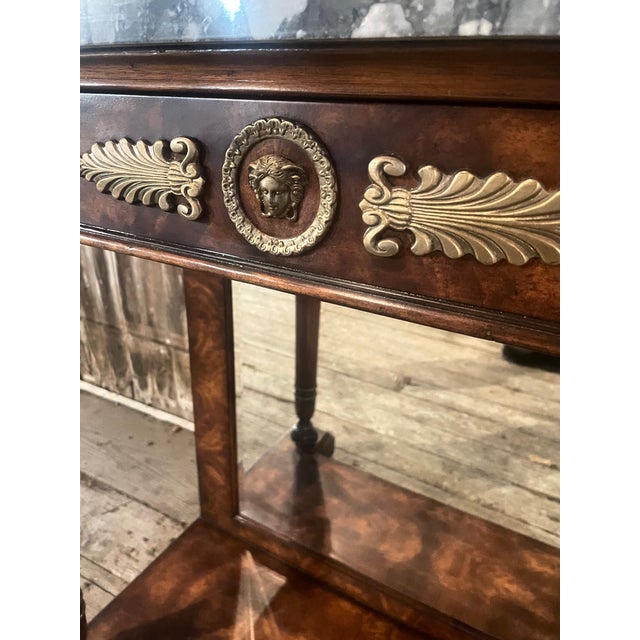 Wood Figured Walnut Console Table With Mirrored Back For Sale - Image 7 of 18