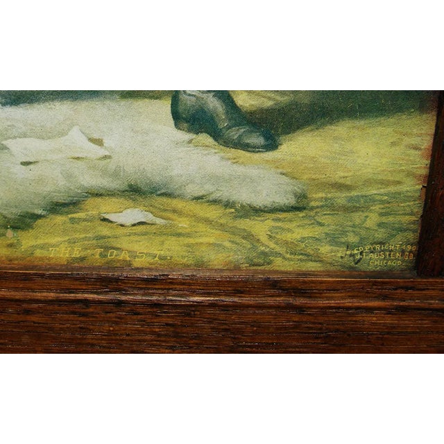 Antique English Fox Hunting Triptych in Oak Frame For Sale - Image 4 of 5