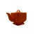 1930s 1930s Homer Laughlin Riviera Teapot Art Deco Sculptural Ceramic Tangerine Orange For Sale - Image 5 of 5