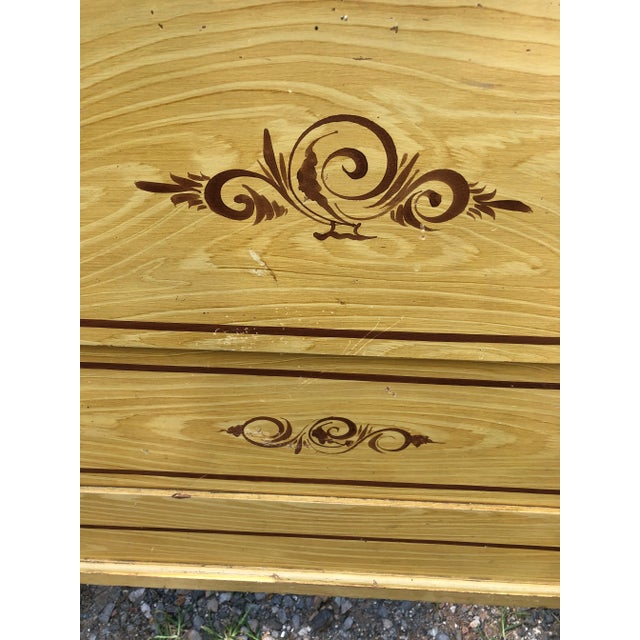 Vintage Hand Painted Pine Amish Bed Frame For Sale In Philadelphia - Image 6 of 12
