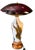Murano Oval Art Glass Wine Colored Mushroom Abstract Table Lamp For Sale - Image 16 of 18