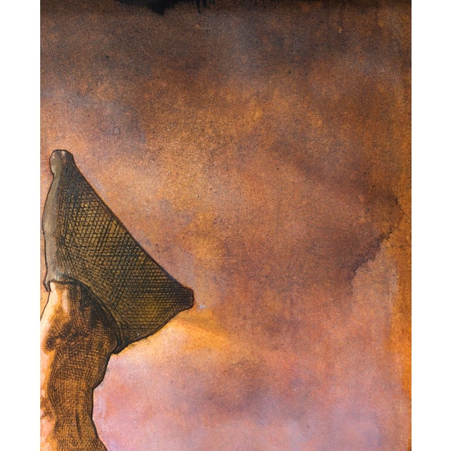 Daniel Maffia, Standing Male Nude at Sunrise, Oil Painting on Cardboard, Framed For Sale - Image 7 of 11