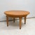 Modern French Circular Coffee Table in Oak on Tapered Legs Ending in Brass Sabots For Sale - Image 3 of 7