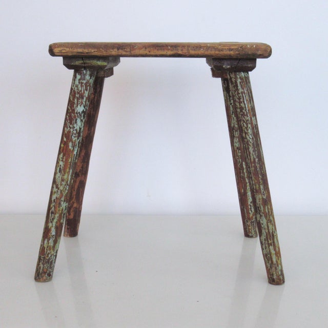 Vintage Folk Art Stool, 1920s For Sale - Image 9 of 12
