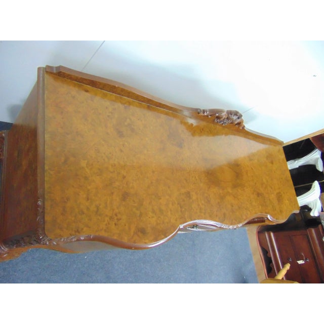 Brown English Chippendale Carved Burlwood Sideboard For Sale - Image 8 of 11