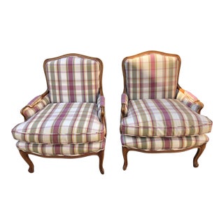 Vintage French Provincial Bergere Chairs- a Pair For Sale