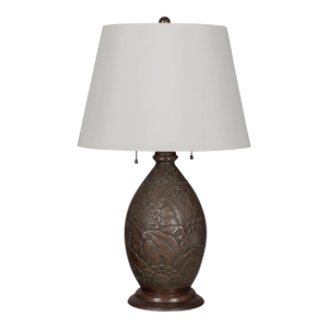 Art Deco Patinated Brass Lamp
