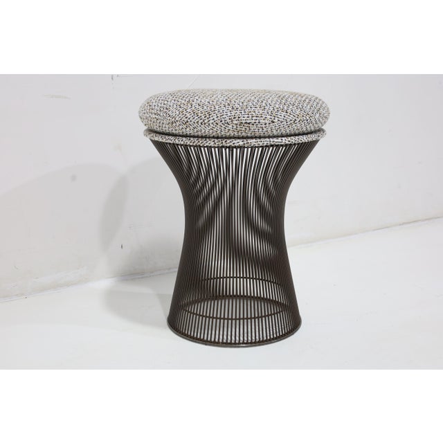Warren Platner for Knoll Bronze Stool in Textured Boucle' For Sale In Dallas - Image 6 of 7