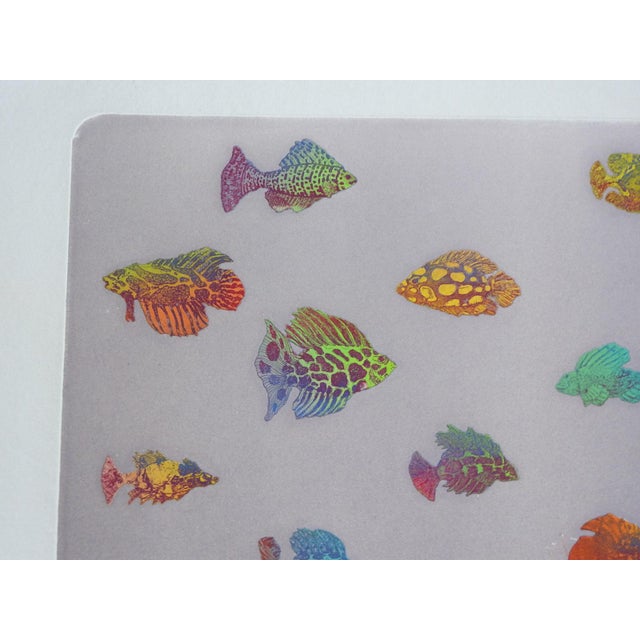 Paper 1983 Walter Crump Colorful Exotic Fish Etching For Sale - Image 7 of 9