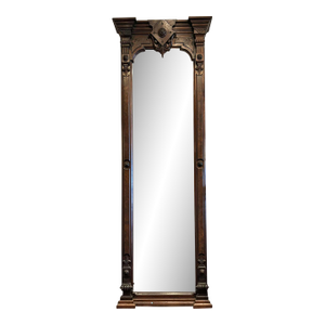 1910s Victorian Walnut Extra Tall Pier Mirror