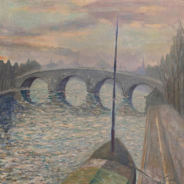 1930s 'Sunset, Paris' by Misha Podryski, 1934, Russian-American, New York, Artist's Union, National Art Club For Sale - Image 5 of 13