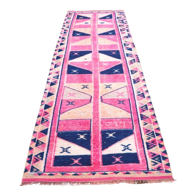 1960s Vintage Turkish Handmade Runner For Sale