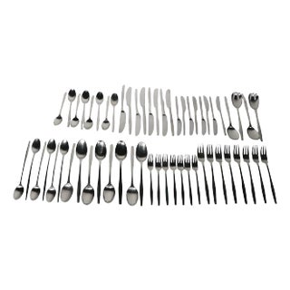 Mid Century Stainless Steel Flatware Variation v by Quistgaard for Dansk- 52 Pieces For Sale