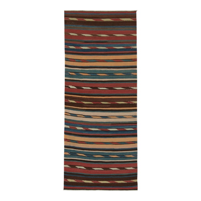 Vintage Shahsavan Kilim Rug in Polychromatic Stripes by Rug & Kilim For Sale