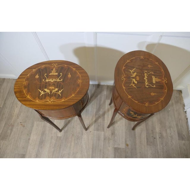 Gold Vintage French Oval Side Tables, 1920, Set of 2 For Sale - Image 8 of 9
