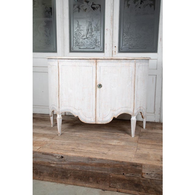 Reproduction 18th Century Style Painted Bombe Sideboards- 2 Available For Sale - Image 9 of 12