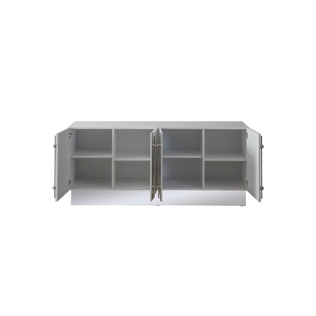 Callista Sideboard, White & Silver For Sale - Image 4 of 10