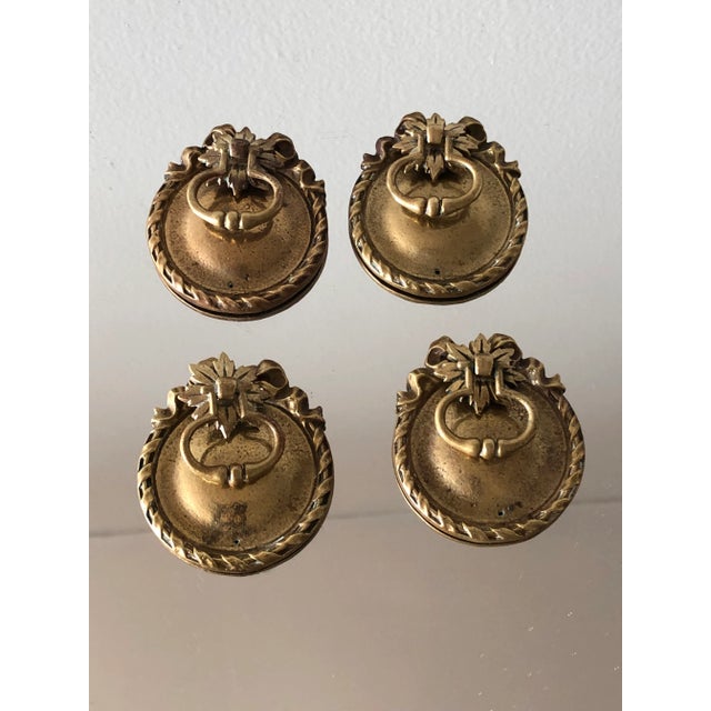 Antique 2 Piece Cabinet Pulls - Set of 4 For Sale - Image 10 of 10