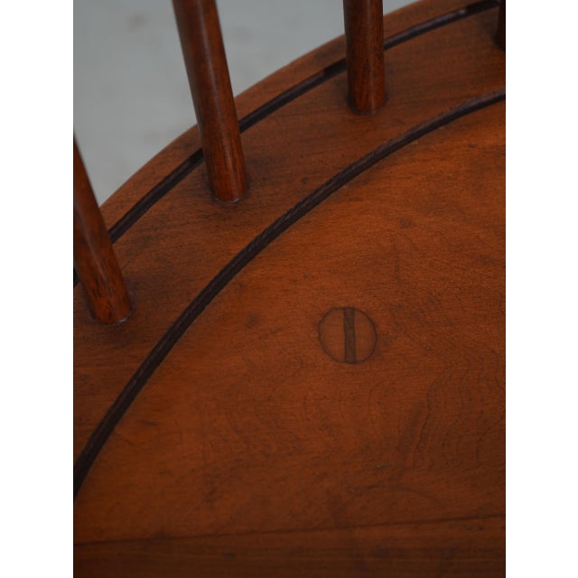 Frederick Duckloe Oak, Cherry, and Walnut Comb-Back Windsor Desk Writing Chair For Sale - Image 13 of 18
