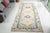 Handmade Beige and Blue Oushak Wool Runner Rug For Sale - Image 11 of 11