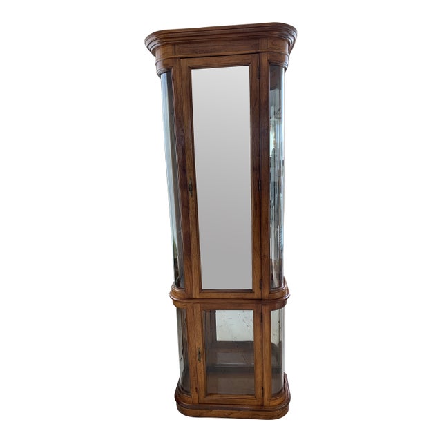 Petite Curved Glass Curio Pulaski French Empire Style For Sale