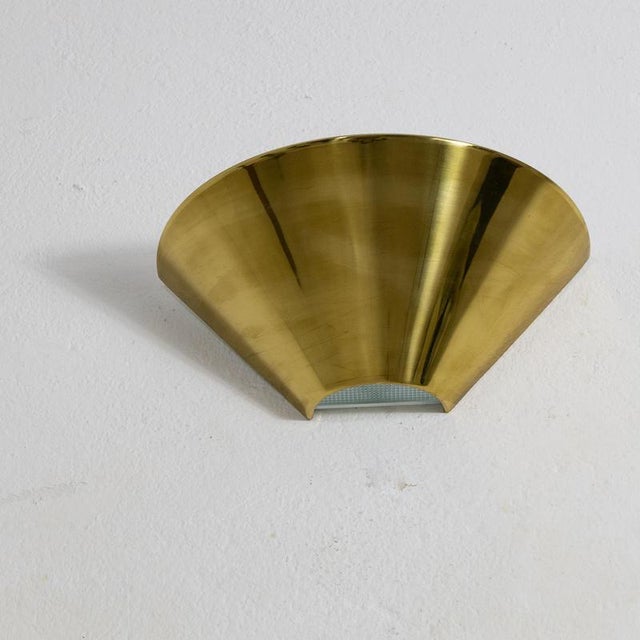 Fan-Shaped Wall Lamp in Brass and Metal, 1990s For Sale - Image 9 of 9
