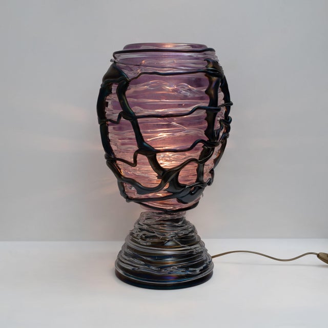 Sculptural Murano Glass Table Lamps, 1990, Set of 2 For Sale - Image 6 of 11