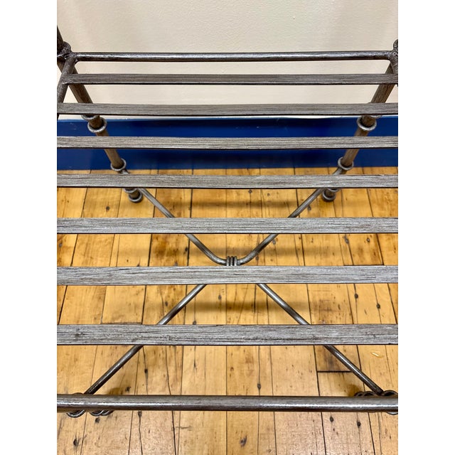 Giacometti Inspired Vintage Neoclassical Wrought Heavy Iron Dining Chairs - Set of 6 For Sale - Image 14 of 16