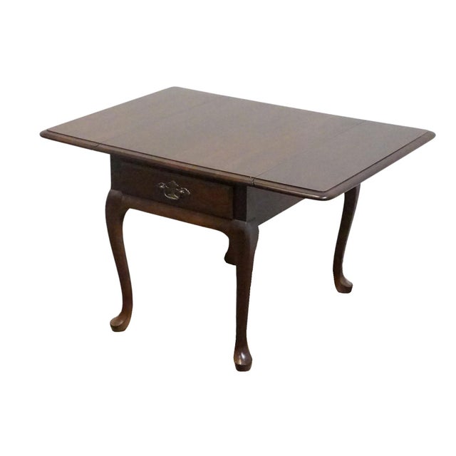 Cresent Furniture Solid Cherry Traditional Style 36" Pembroke Drop Leaf Accent End Table 1338 For Sale - Image 14 of 16