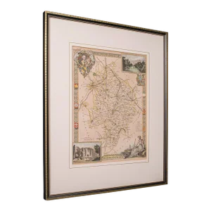 1860's Antique Lithography Map Warwickshire