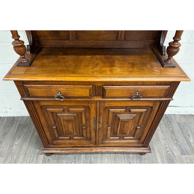 Antique French Renaissance Revival Henri II Style Two-Piece Buffet Deux Corps For Sale - Image 18 of 18