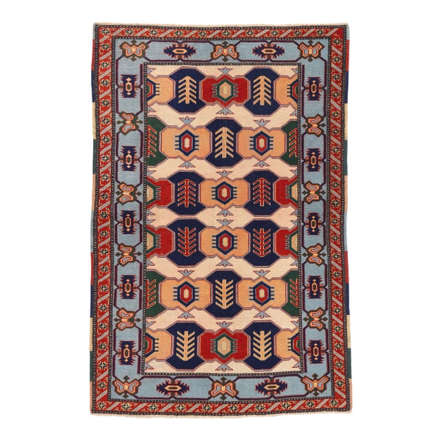 Vintage Turkish Oushak Rug - 03'06 X 05'04 For Sale