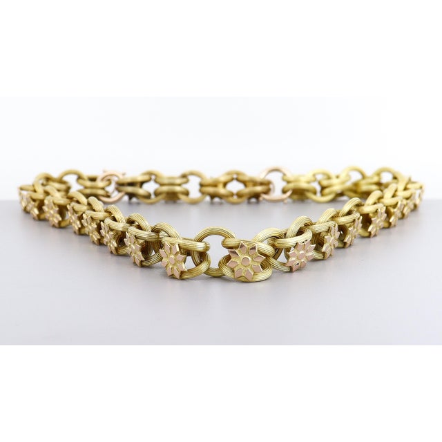 Metal Antique Victorian Fancy 17" Belcher or Rolo Chain Link Necklace For Sale - Image 7 of 15