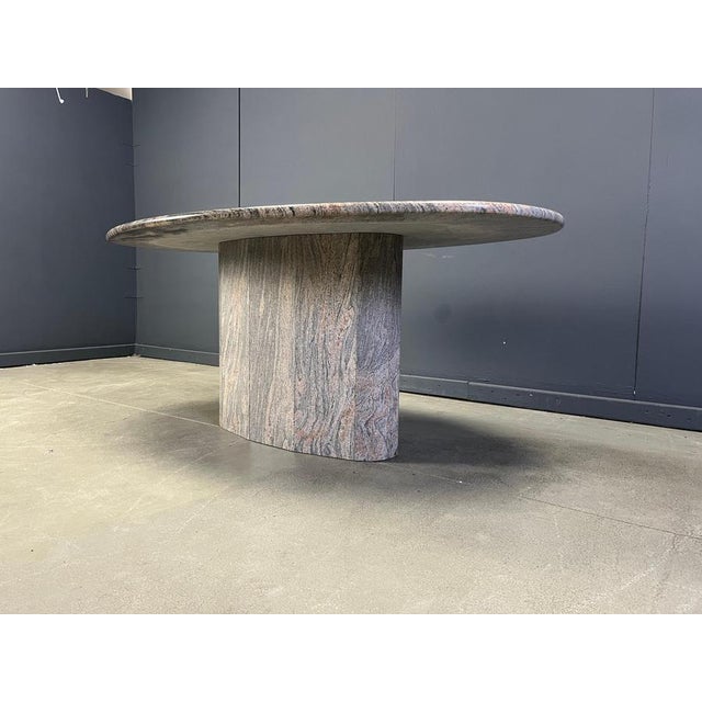 Beige Vintage Oval Granite Dining Table, 1970s For Sale - Image 8 of 14