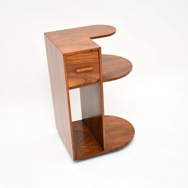 Mid-Century Modern Art Deco Figured Walnut Side Table, 1930s For Sale - Image 3 of 13