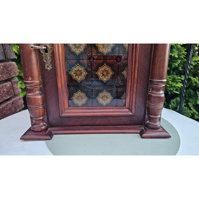 Neo-Baroque Cabinet with Stained-Glass Panel For Sale - Image 14 of 17