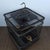 Vintage Dark Wood Birdcage With Bronze Wire and Ceramic Feeders For Sale - Image 4 of 8