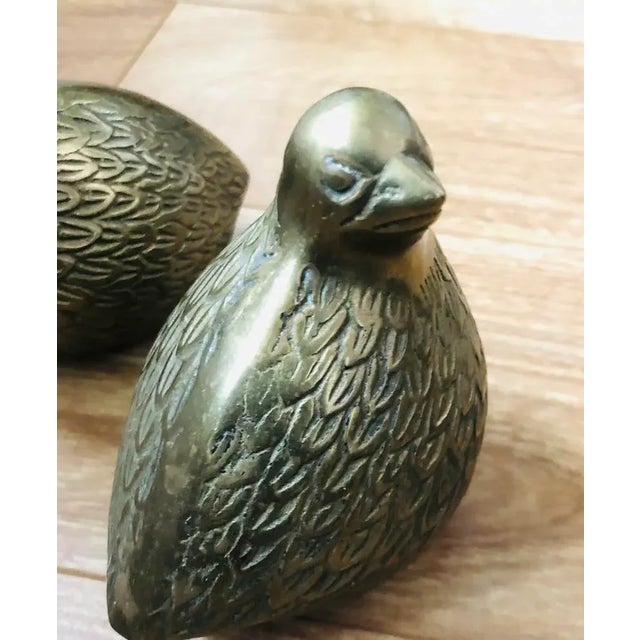Mid Century Modern Brass Birds Pheasant Figurines- a Pair For Sale In Dallas - Image 6 of 13