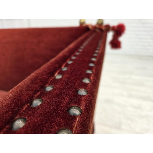 Danish 2-Seater Drop Arm Spanish Sofa in Furniture Velour, 1970s For Sale - Image 11 of 18